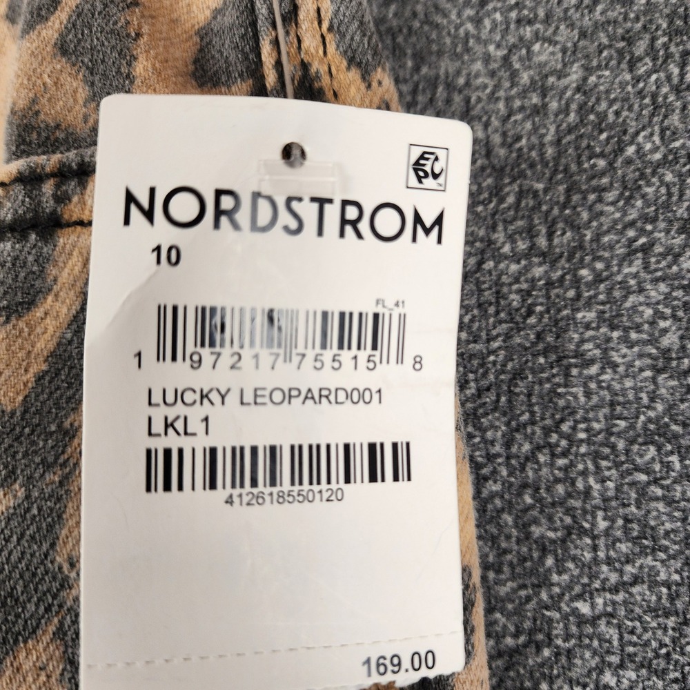 Good American Good Standard Kick Flare Jeans Lucky Leopard High Rise 10/30 - Picture 4 of 15